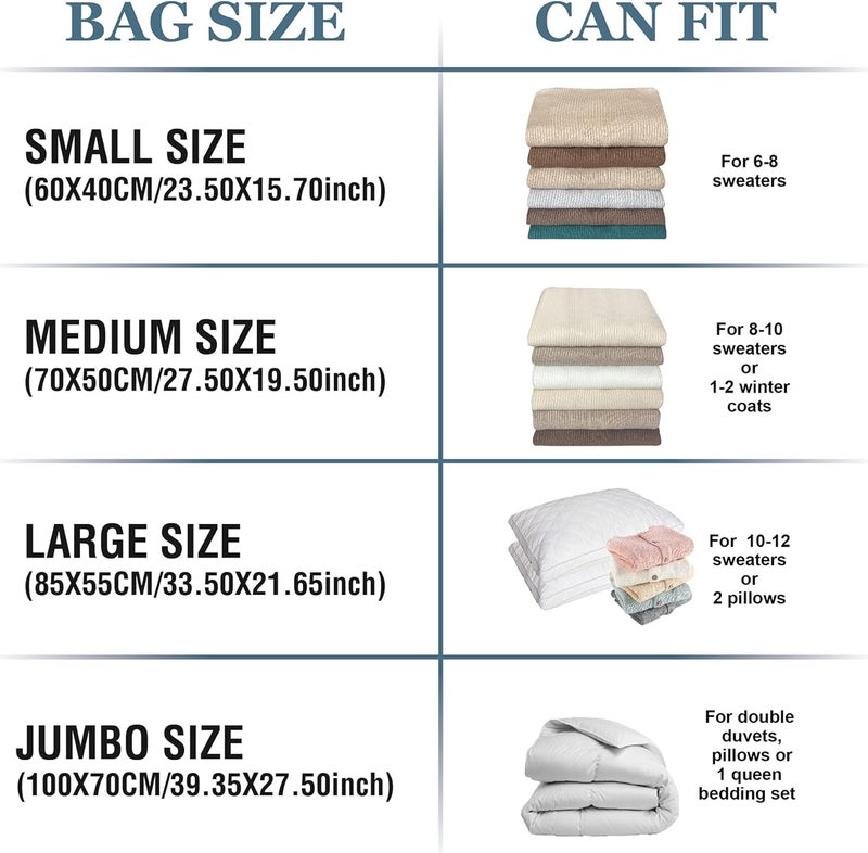 Roomimaster 10 Pack Vacuum Storage Bags with Pump, 5 Jumbo and 5 Large Space Saver Vacuum Storage Bags, Vacuum Seal Bags for Clothing, Comfoters, Pillows, Blanket, Bedding - Image 4